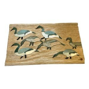 Don Freedman Signed Wall Hanging 1985 Geese MCM Rare Woven  48"x31" Tapestry